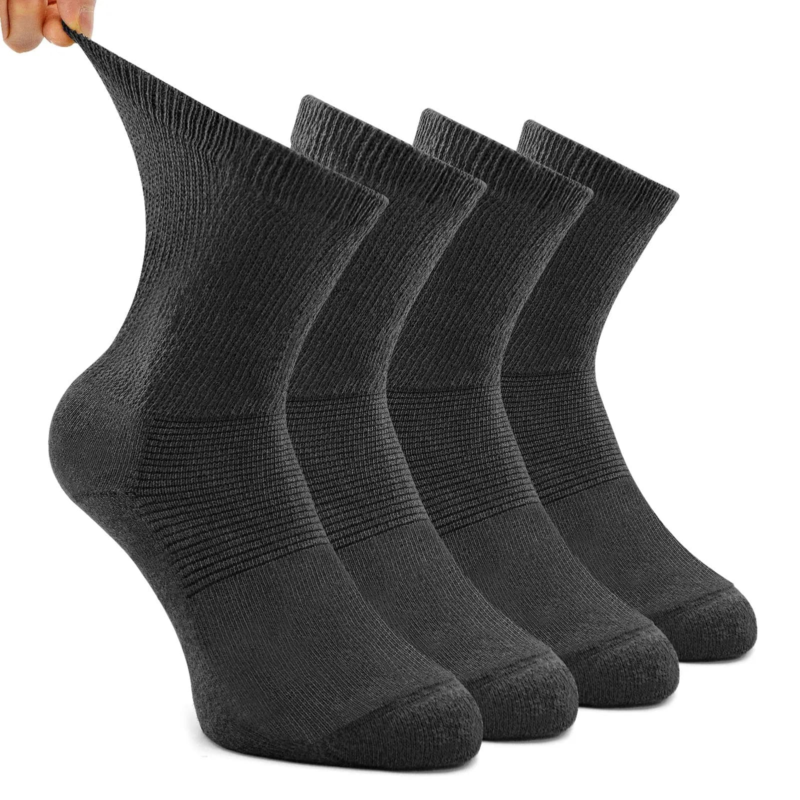 Busy Socks Non Binding Top Cushioned Crew Diabetic Socks | Wide Fit, Moisture Wicking, XL