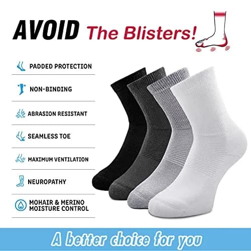 Busy Socks Non Binding Top Cushioned Crew Diabetic Socks | Wide Fit, Moisture Wicking, XL thumbnail 4
