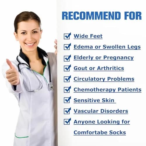Busy Socks Non Binding Top Cushioned Crew Diabetic Socks | Wide Fit, Moisture Wicking, XL thumbnail 5
