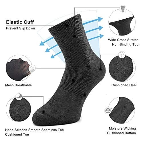 Busy Socks Non Binding Top Cushioned Crew Diabetic Socks | Wide Fit, Moisture Wicking, XL thumbnail 2