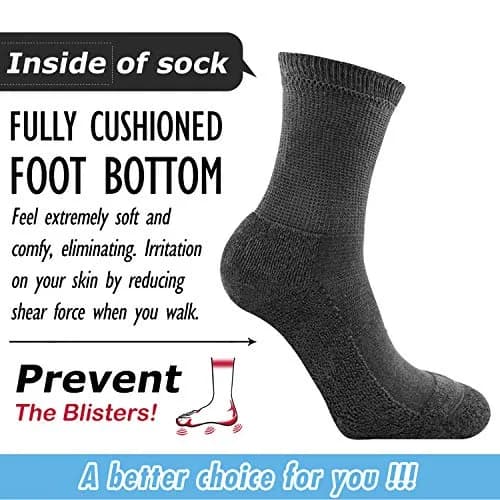 Busy Socks Non Binding Top Cushioned Crew Diabetic Socks | Wide Fit, Moisture Wicking, XL thumbnail 3