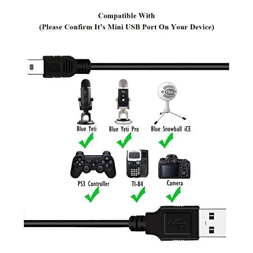 Love your yy Mini USB Cable 1.83 m (6.6 ft) | Replacement Cord for Blue Yeti & Snowball iCE Mics thumbnail 3
