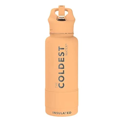 The Coldest Water Insulated Water Bottle with Straw Lid - Stainless Steel Metal Bottle, Sahara Peach, 32 oz (946ml) thumbnail 1