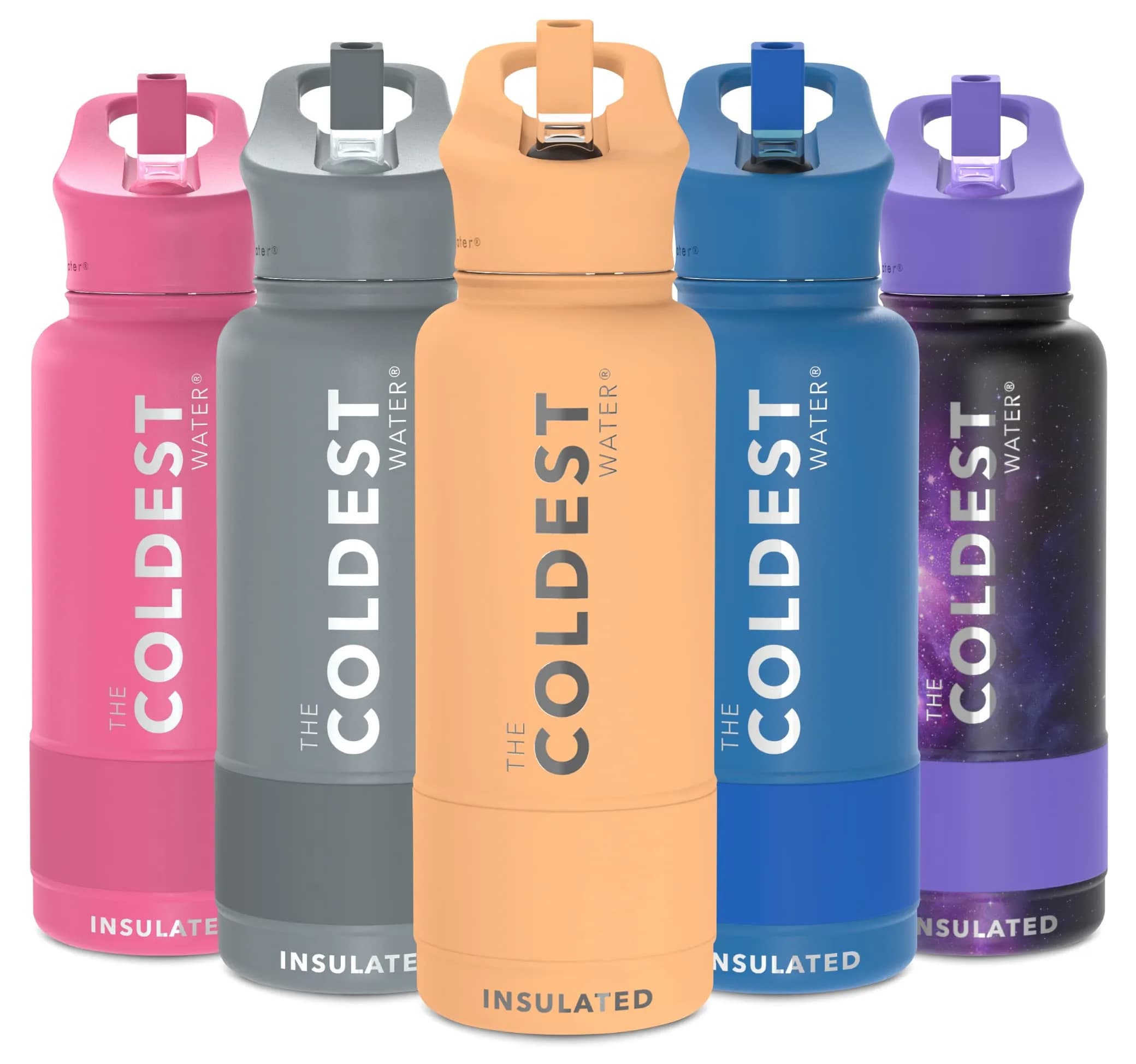The Coldest Water Insulated Water Bottle with Straw Lid - Stainless Steel Metal Bottle, Sahara Peach, 32 oz (946ml) - view 4