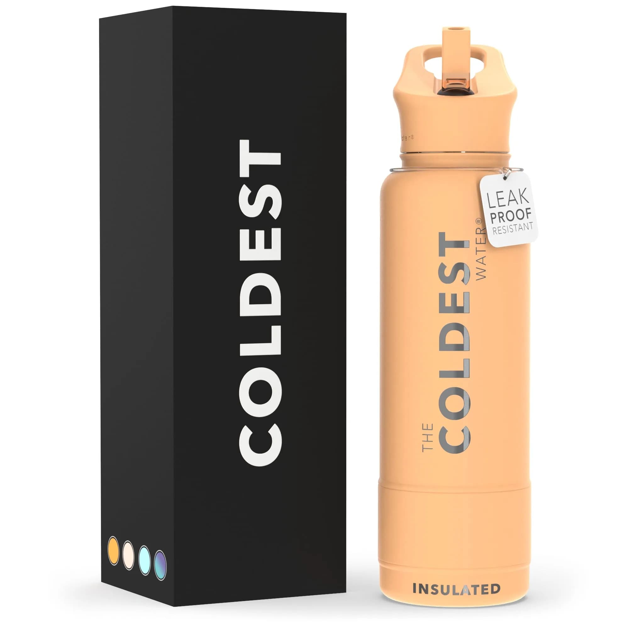 The Coldest Water Insulated Water Bottle with Straw Lid 1183ml (40 oz) | Keeps Drinks Cold 36 Hrs, Hot 13 Hrs