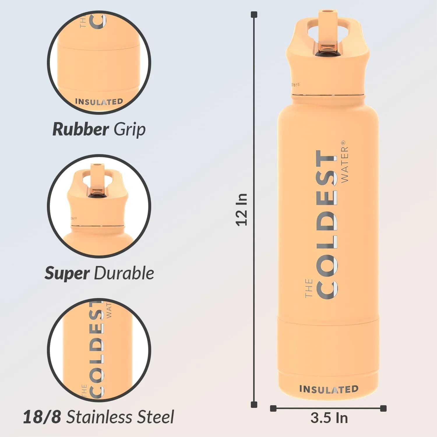 The Coldest Water Insulated Water Bottle with Straw Lid 1183ml (40 oz) | Keeps Drinks Cold 36 Hrs, Hot 13 Hrs - view 5