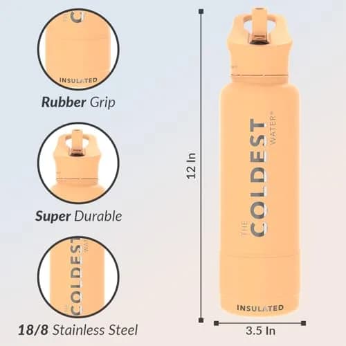The Coldest Water Insulated Water Bottle with Straw Lid 1183ml (40 oz) | Keeps Drinks Cold 36 Hrs, Hot 13 Hrs thumbnail 5