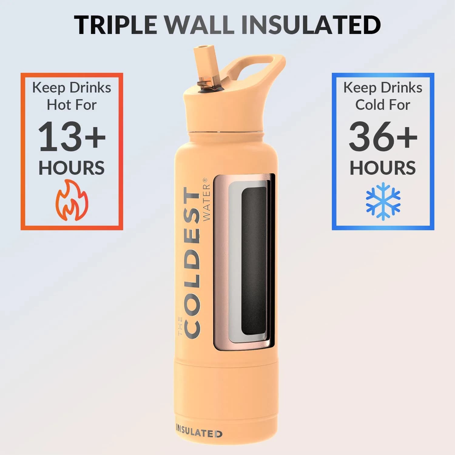The Coldest Water Insulated Water Bottle with Straw Lid 1183ml (40 oz) | Keeps Drinks Cold 36 Hrs, Hot 13 Hrs - view 2