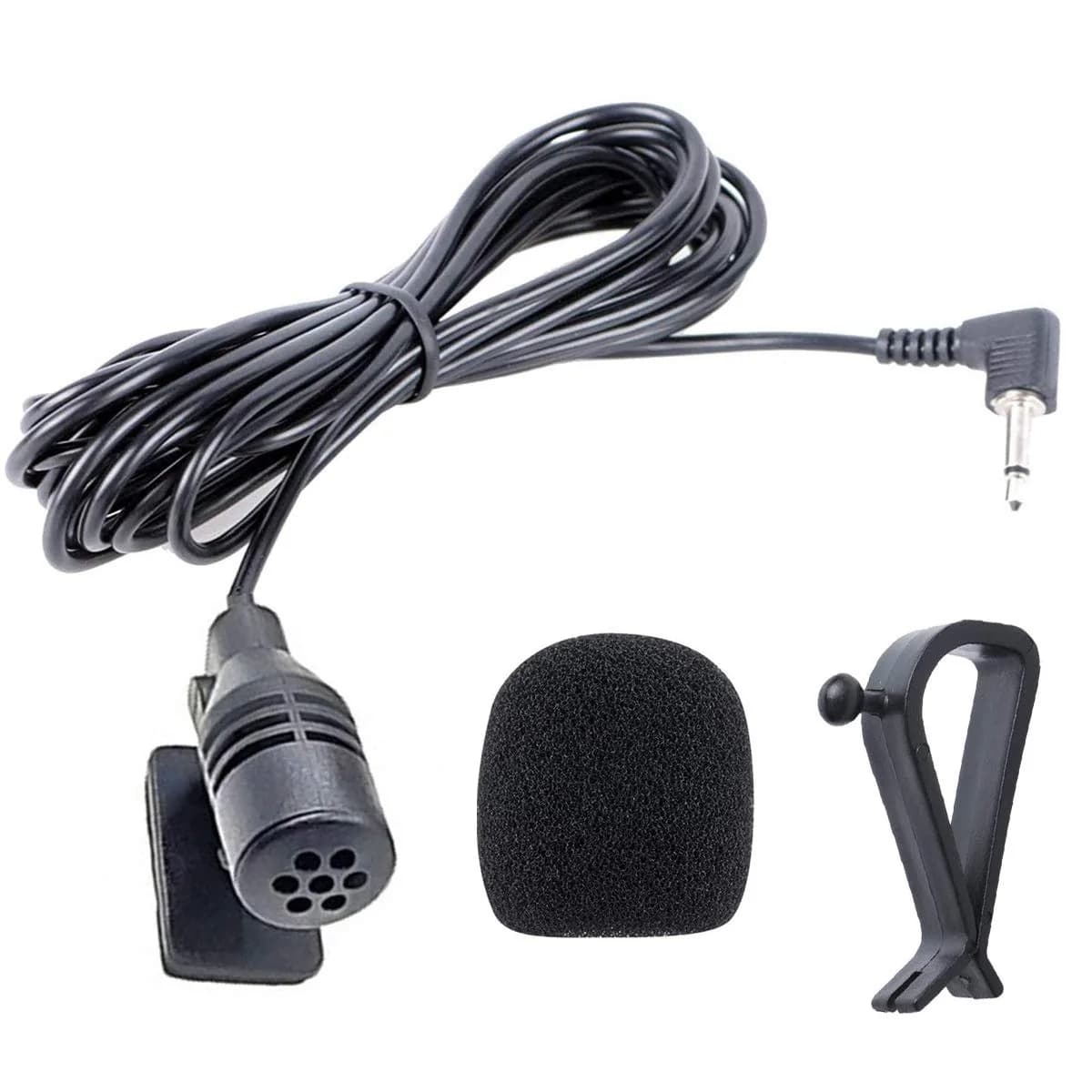 NowTH Microphone HD Voice Assembly Car Radio Mic Replacement 3.5mm Cable | Compatible with Kenwood Boss JVC Sony Jensen Alpine