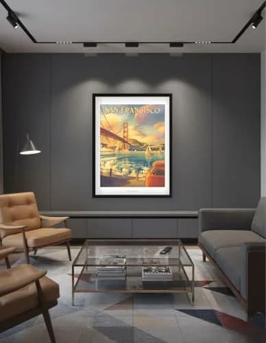 Pacifica Island Art Golden Gate Bridge Wood Sign 20cm x 30cm (8" x 12") | Vintage Travel Art thumbnail 7