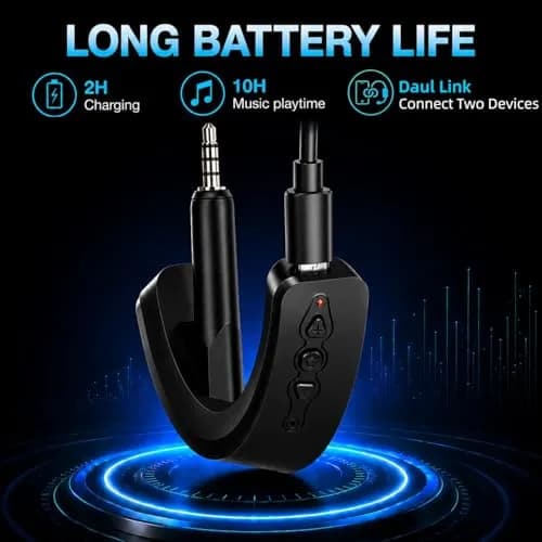 YOCOWOCO Bluetooth Adapter for Bose QuietComfort 15, Black | Wireless Audio Adapter with AptX HD & Built-in Mic thumbnail 3
