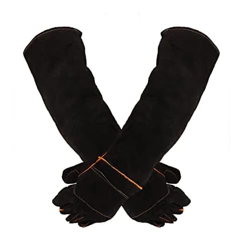Less bad Animal Handling Gloves Reinforced Protection 60 cm (23.6 in) | Bite & Scratch Proof Cowhide thumbnail 1