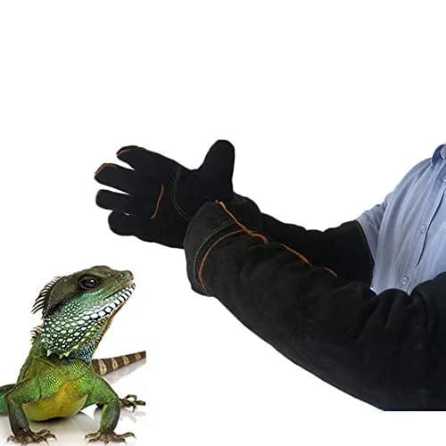 Less bad Animal Handling Gloves Reinforced Protection 60 cm (23.6 in) | Bite & Scratch Proof Cowhide thumbnail 5