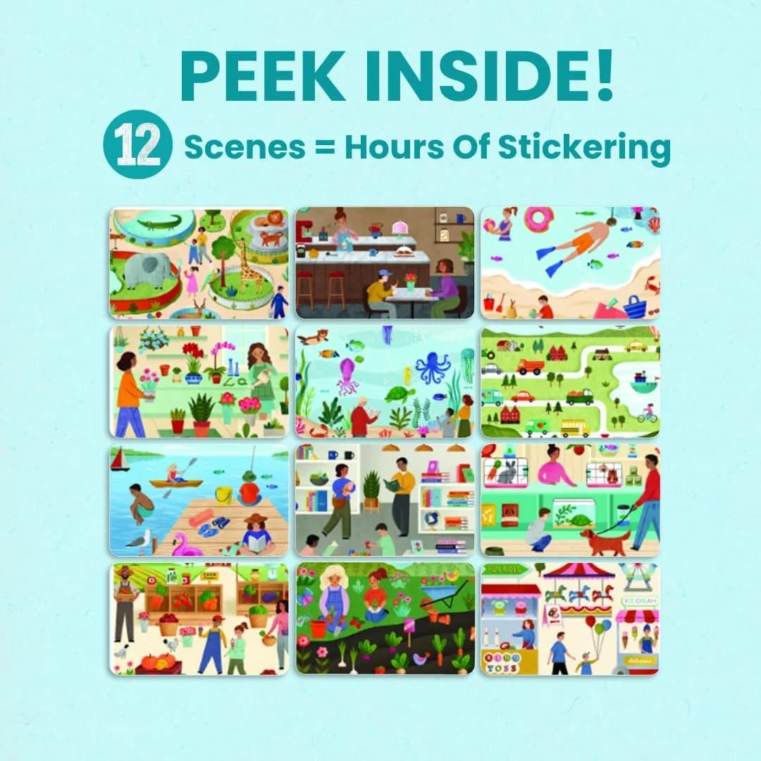 CUPKIN All Around Town Sticker Book with Spiral Binding | Toddler Travel Activity for Ages 2-8 - view 7