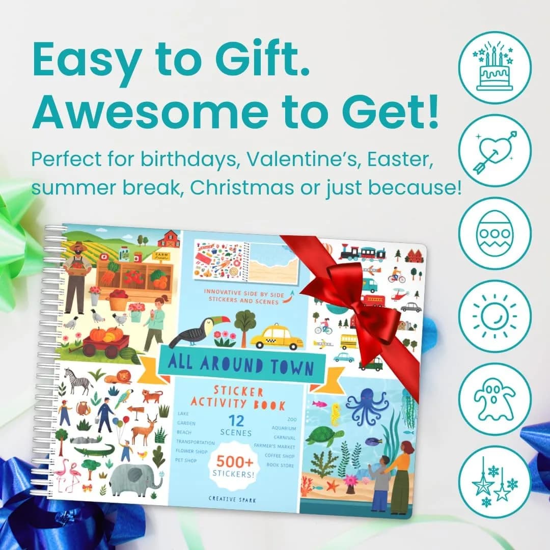 CUPKIN All Around Town Sticker Book with Spiral Binding | Toddler Travel Activity for Ages 2-8 - view 8