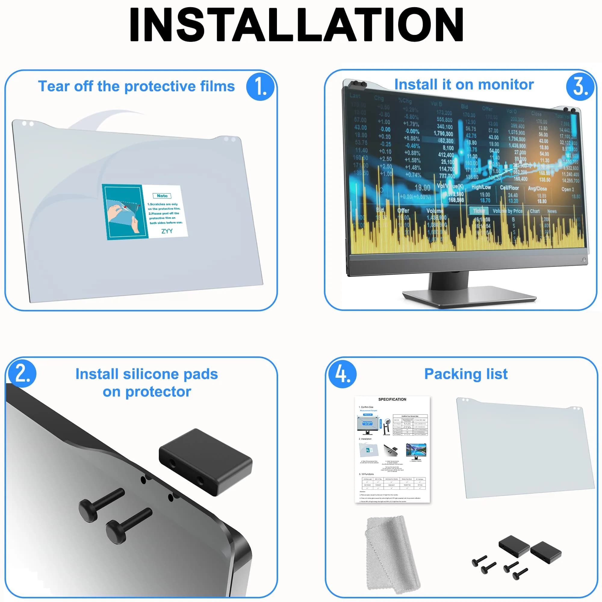 ZYY Anti Blue Light Screen Protector 20-22 Inch | Blocks 99% UV, 90%+ Blue Light - view 7