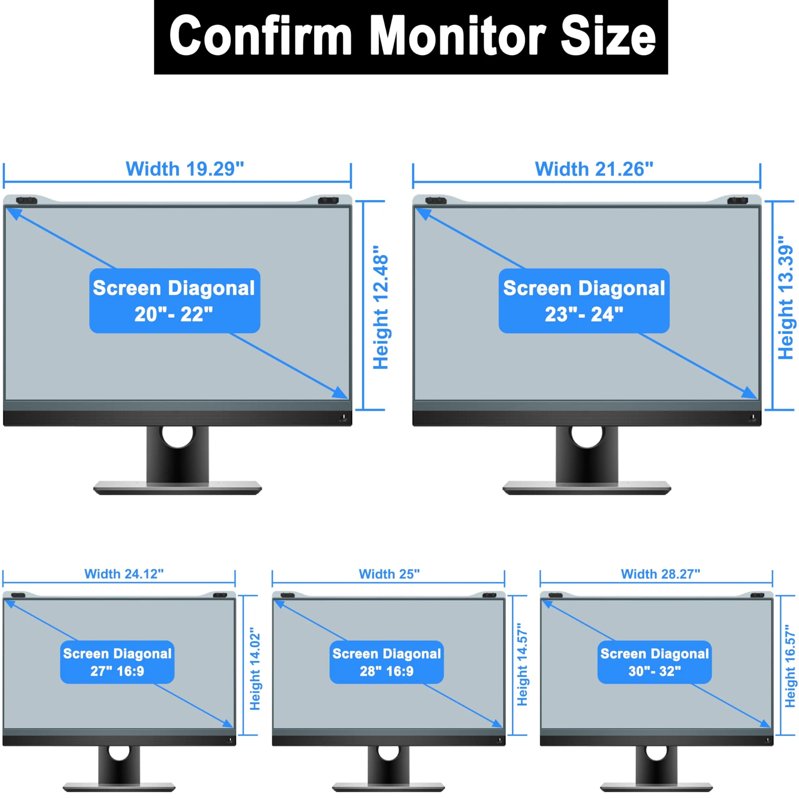 ZYY 2 Pack 27 Inch Diagonal Anti Blue Light Screen Protector for Monitors - view 2