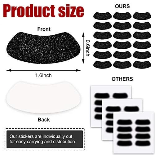 Sumind Black Eye Stickers Glitter Adhesive Strips for Baseball | Reusable, 140 Pairs, Water-Resistant thumbnail 2