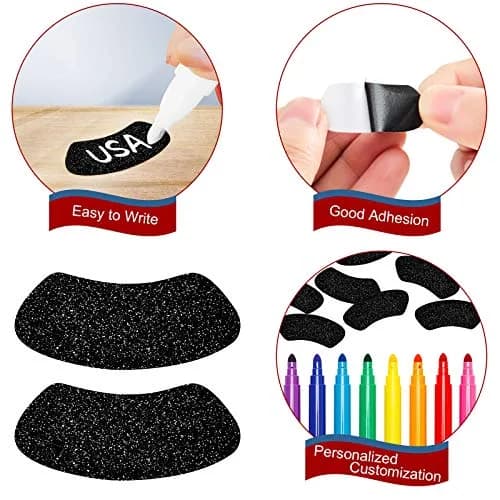 Sumind Black Eye Stickers Glitter Adhesive Strips for Baseball | Reusable, 140 Pairs, Water-Resistant thumbnail 3