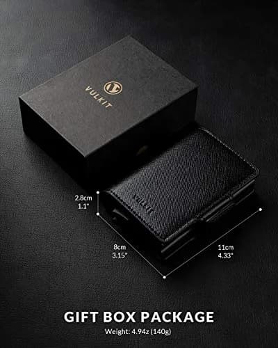 VULKIT Automatic Pop Up Double Card Holder | RFID Blocking Leather Wallet with Magnetic Closure (Cross Black) thumbnail 6