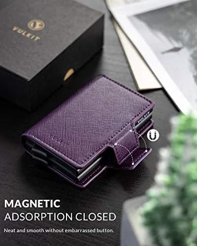 VULKIT Credit Card Holder RFID Blocking Leather Wallet | Slim, Durable & Secure (70-120 chars) thumbnail 5