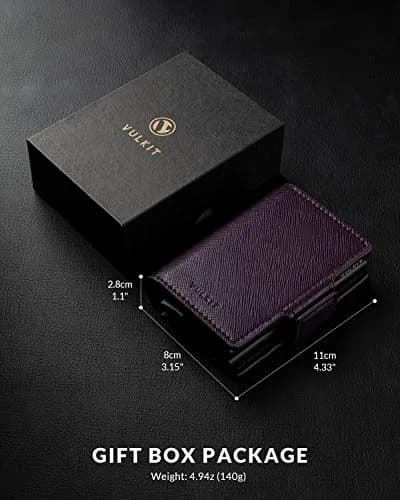 VULKIT Credit Card Holder RFID Blocking Leather Wallet | Slim, Durable & Secure (70-120 chars) thumbnail 6