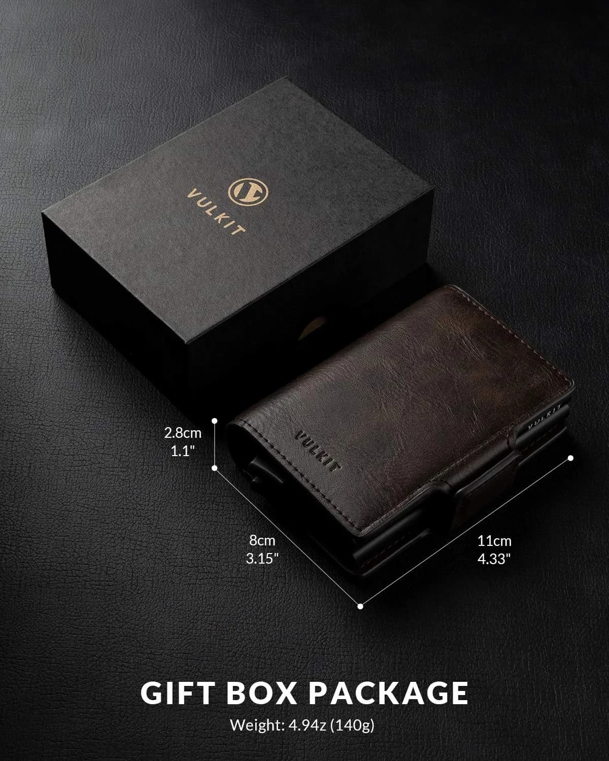 VULKIT Credit Card Holder RFID Blocking Leather Pop Up Wallet 6.5cm x 10cm | Compact, RFID Protected, Quick Access thumbnail 6