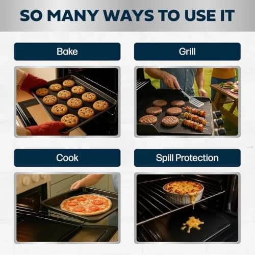 Cooks Innovations Non-Stick Oven Liner 2 Pack | Heat Resistant BPA-Free Baking Mat (16.5" x 23") thumbnail 7