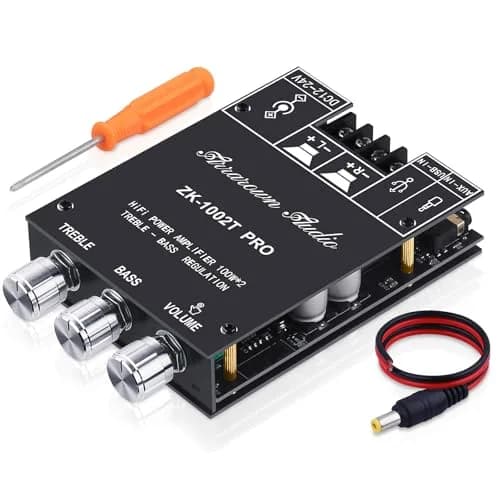 ARRAROWN ZK-TB21 2.1 Channel Bluetooth 5.0 Amplifier Board 100W+100W Max 200W AMP | HiFi Stereo Audio Power Amplifier Module with Treble Bass Control thumbnail 1