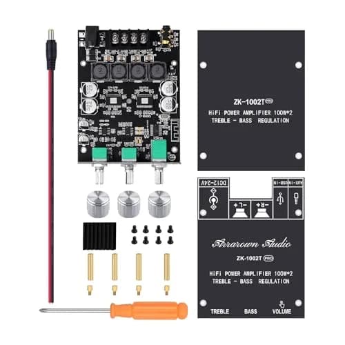 ARRAROWN ZK-TB21 2.1 Channel Bluetooth 5.0 Amplifier Board 100W+100W Max 200W AMP | HiFi Stereo Audio Power Amplifier Module with Treble Bass Control thumbnail 7