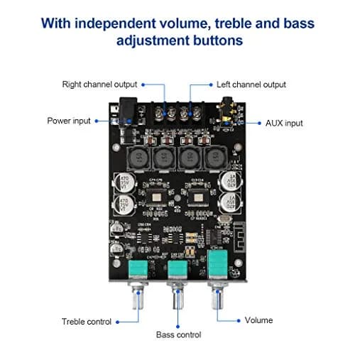 ARRAROWN ZK-TB21 2.1 Channel Bluetooth 5.0 Amplifier Board 100W+100W Max 200W AMP | HiFi Stereo Audio Power Amplifier Module with Treble Bass Control thumbnail 2