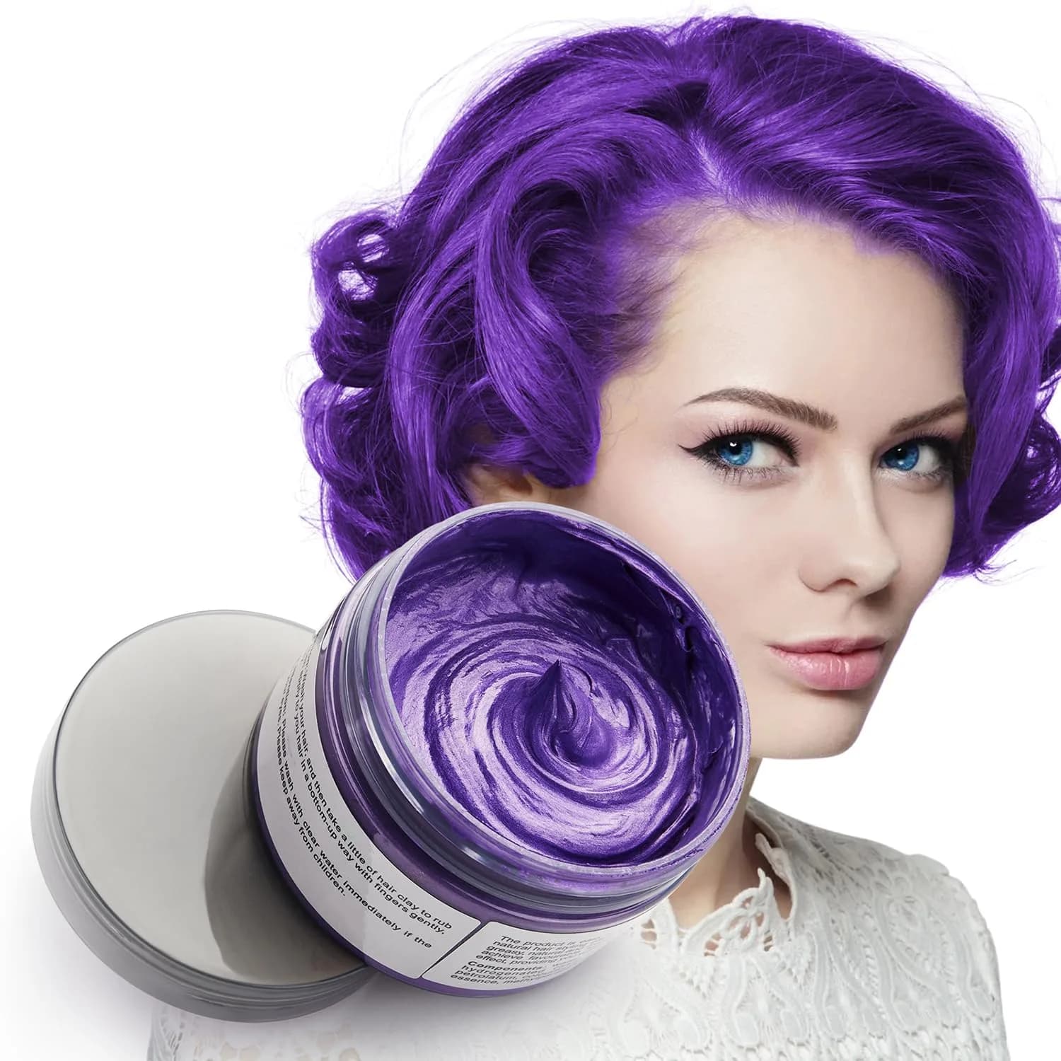 SWAKER Purple Hair Color Wax 130ml (4.23 oz) - Temporary Styling Cream for Vibrant Purple Hair - main product image