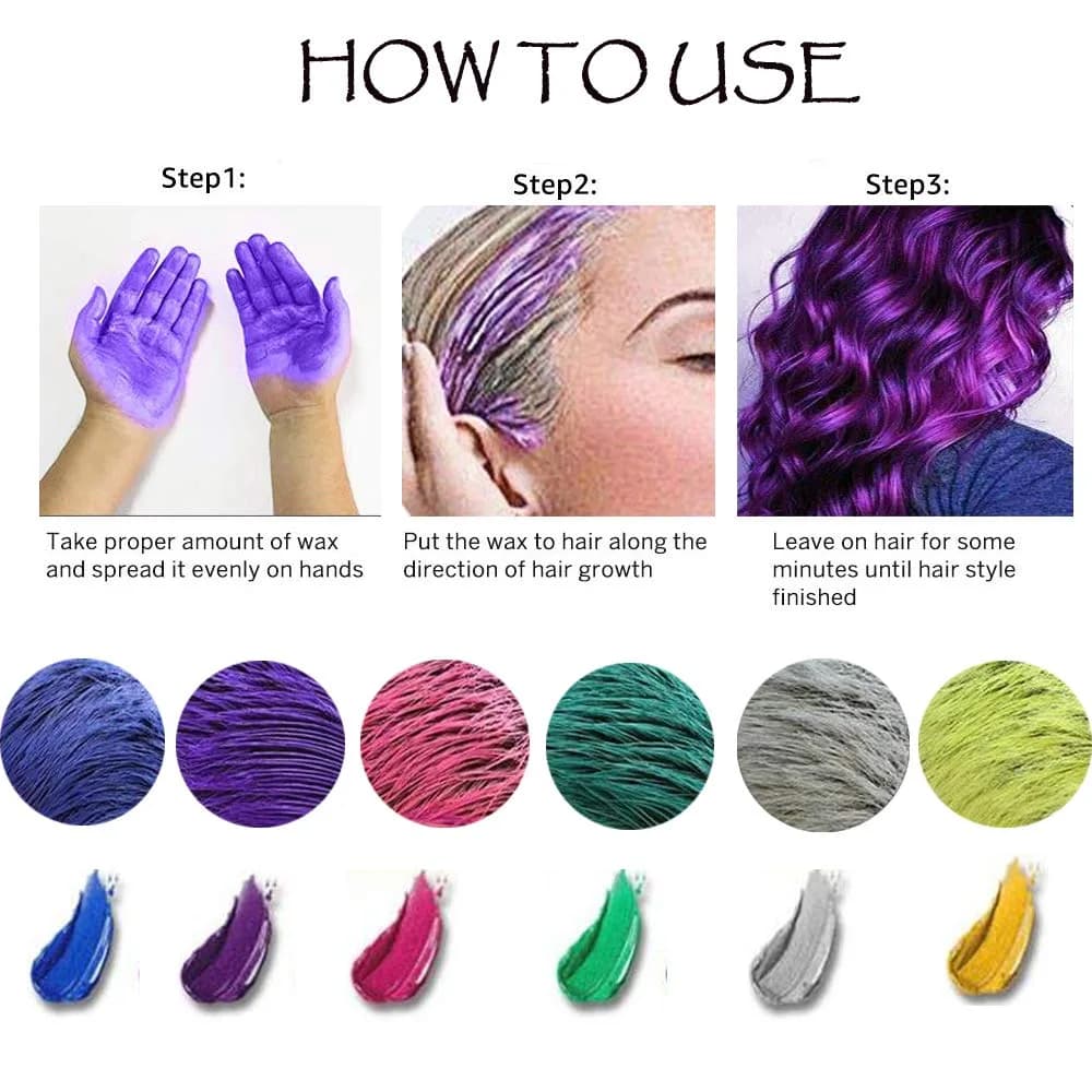 SWAKER Purple Hair Color Wax 130ml (4.23 oz) - Temporary Styling Cream for Vibrant Purple Hair - view 5