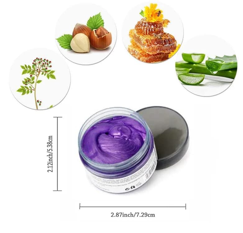 SWAKER Purple Hair Color Wax 130ml (4.23 oz) - Temporary Styling Cream for Vibrant Purple Hair - view 2