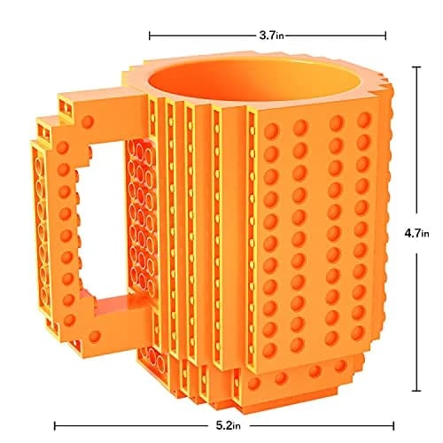 DAYMOO Build-on Brick Mug Set with 2 Random Packs of 2-in-1 Bricks | Creative Novelty Coffee Mug for Kids & Adults (70-120 chars) thumbnail 4