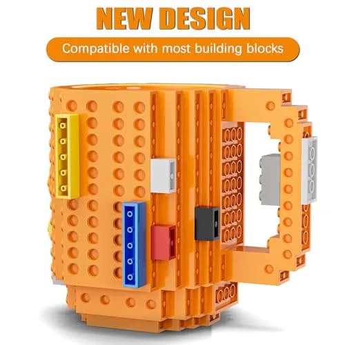 DAYMOO Build-on Brick Mug Set with 2 Random Packs of 2-in-1 Bricks | Creative Novelty Coffee Mug for Kids & Adults (70-120 chars) thumbnail 5