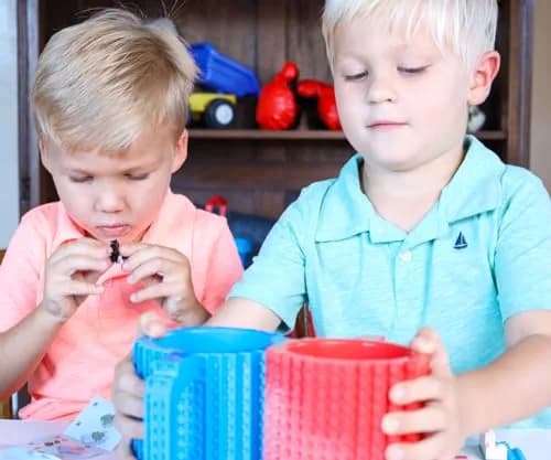 DAYMOO Build-on Brick Mug Set with 2 Random Packs of 2-in-1 Bricks | Creative Novelty Coffee Mug for Kids & Adults (70-120 chars) thumbnail 7