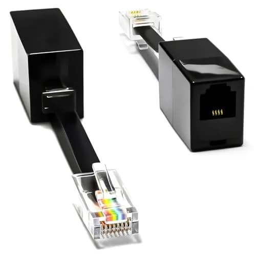 RetailAndBulk 2-Pack RJ11 to RJ45 Adapter Phone Line to Ethernet | Landline, Fax, DSL Modem Connection thumbnail 1