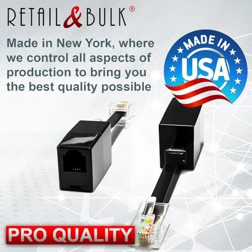RetailAndBulk 2-Pack RJ11 to RJ45 Adapter Phone Line to Ethernet | Landline, Fax, DSL Modem Connection thumbnail 5