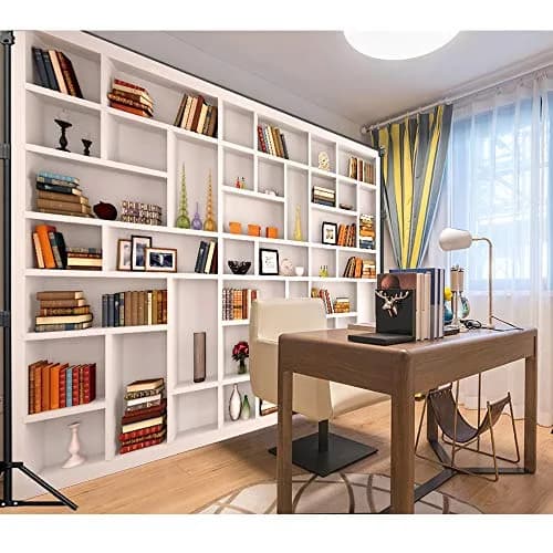 Maijoeyy White Bookshelf Backdrop 2.1m x 1.5m (7x5ft) | Professional Office & Home Studio Background thumbnail 4