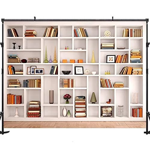Maijoeyy White Bookshelf Backdrop 2.1m x 1.5m (7x5ft) | Professional Office & Home Studio Background thumbnail 5