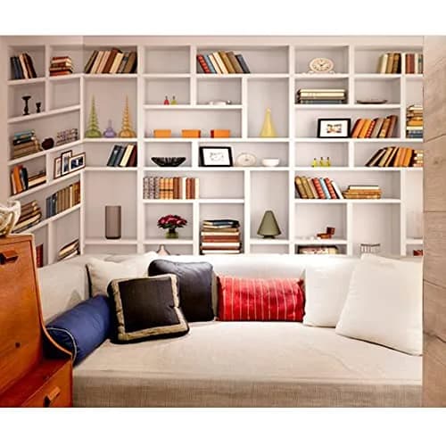 Maijoeyy White Bookshelf Backdrop 2.1m x 1.5m (7x5ft) | Professional Office & Home Studio Background thumbnail 2
