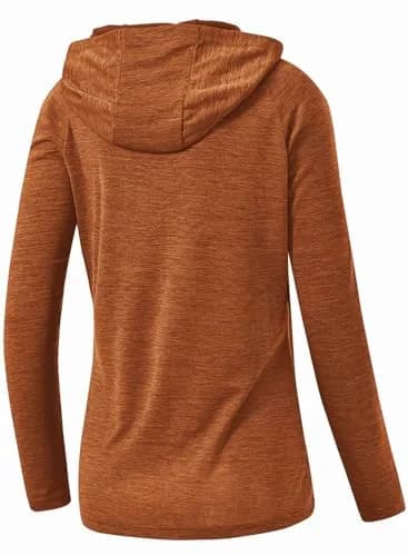 TBMPOY Womens UPF 50+ Sun Protection Hoodie Shirt Long Sleeve Fishing Hiking Outdoor UV Shirt Lightweight Orange L thumbnail 3