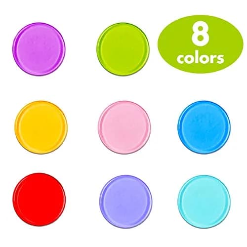 Hebayy 250 Transparent 8 Color Bingo Chips | 3/4 inch Plastic Markers for Kids & Bingo Night thumbnail 2
