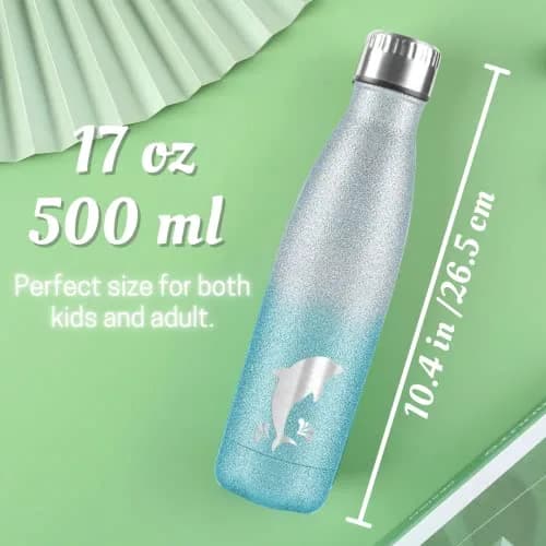 Onebttl Glitter Dolphin Tumbler 500ml (17oz) | Insulated Stainless Steel Bottle thumbnail 5