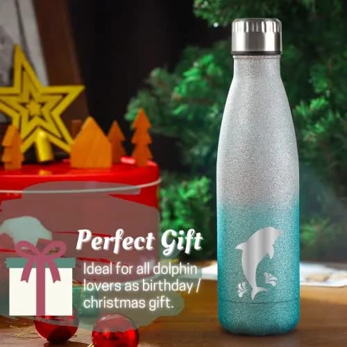 Onebttl Glitter Dolphin Tumbler 500ml (17oz) | Insulated Stainless Steel Bottle thumbnail 3