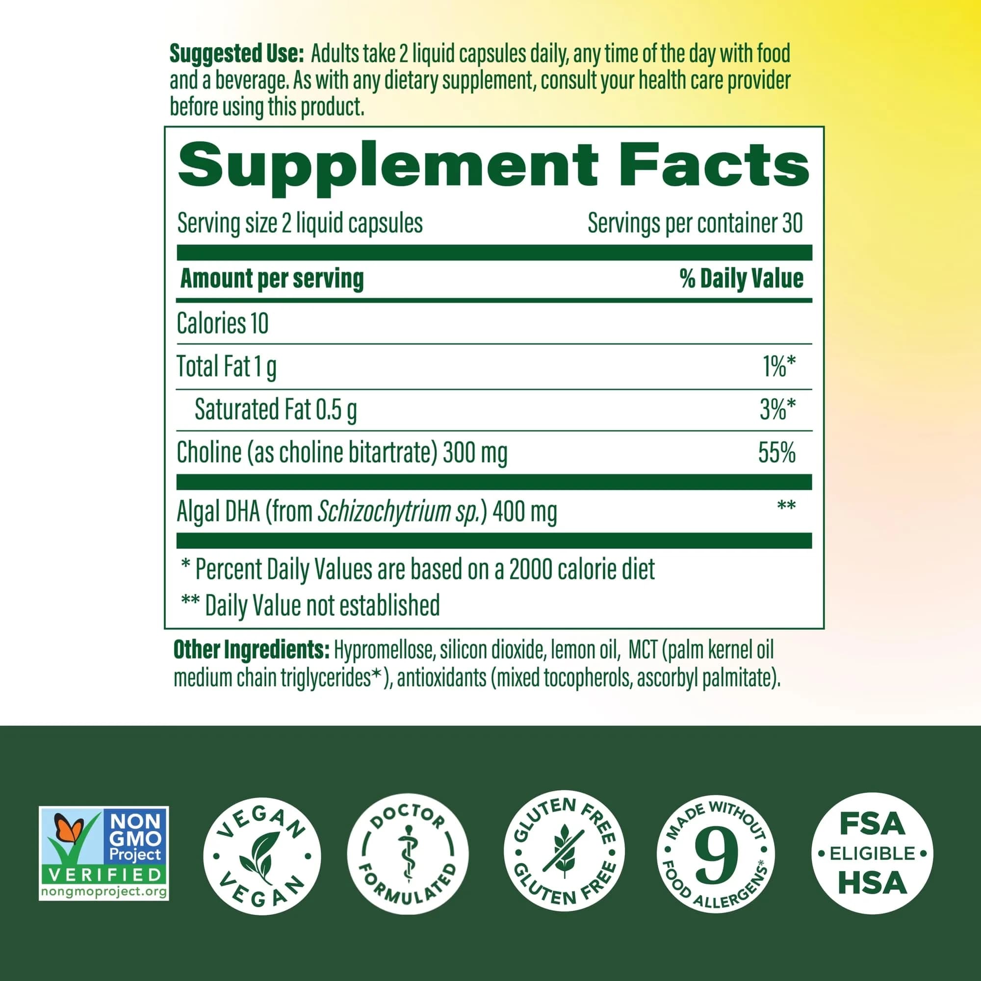 MegaFood Baby & Me 2 Prenatal Vitamins for Women, DHA & Choline Supplements, Liquid Vegan Capsules (60 Count) | Doctor-Formulated for Baby's Brain and Eye Development - view 3