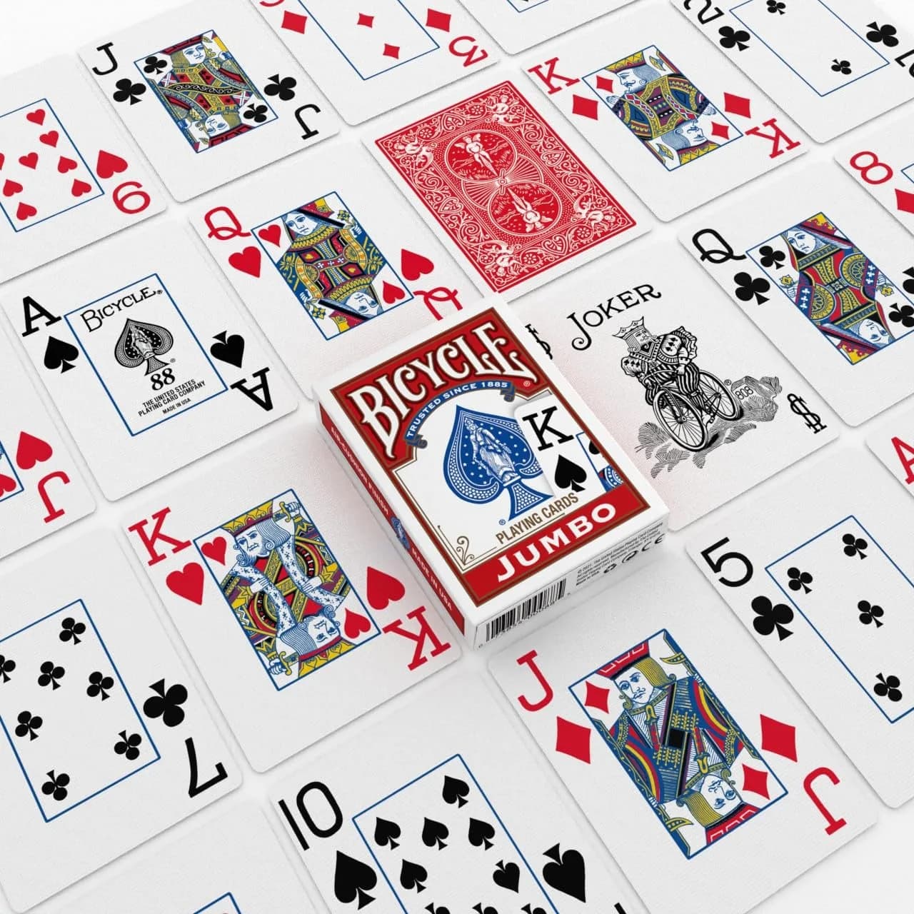 Bicycle Jumbo Index Playing Cards 12 Pack Red & Blue | Large Print Poker Size for All Ages - view 5