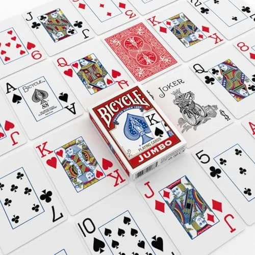 Bicycle Jumbo Index Playing Cards 12 Pack Red & Blue | Large Print Poker Size for All Ages thumbnail 5