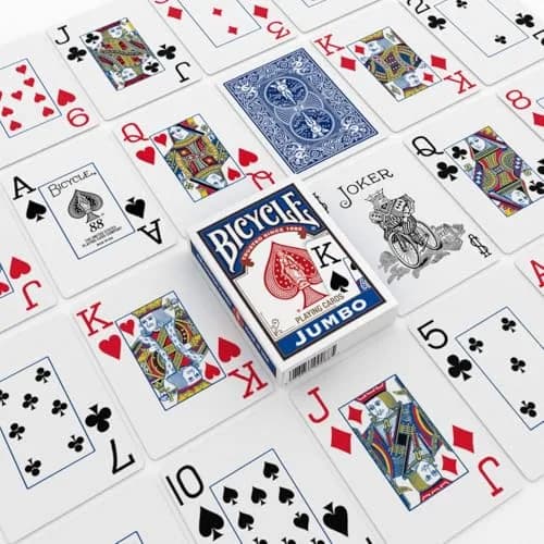 Bicycle Jumbo Index Playing Cards 12 Pack Red & Blue | Large Print Poker Size for All Ages thumbnail 6